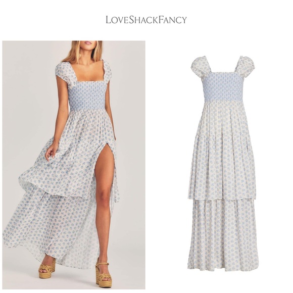 LoveShackFancy Dresses & Skirts - LOVESHACKFANCY Anzie powder blue maxi cottagecore dress